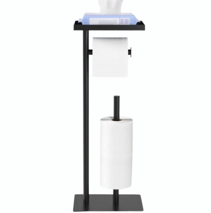Toiletbutler - Toiletrolhouder Staand - Zwart