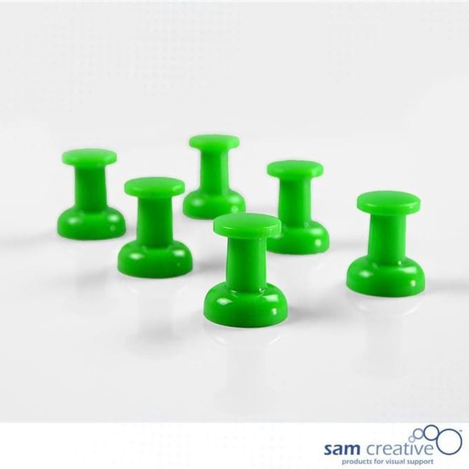 Sam Creative Whiteboard Magneten - Prikbord Jumbo Pins - 20mm - Groen - 6 stuks