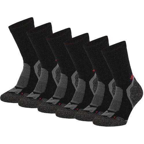 Xtreme Hiking Sokken Wol - 6 paar - Extra Warm - Anatomisch Gevormd Voetbed - Multi Zwart - Maat 45/47