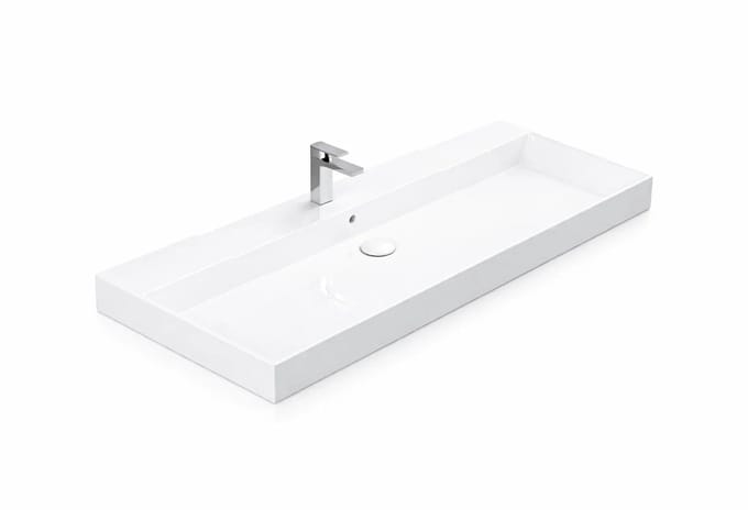 DutchLine - Ensan Keramische Wastafel Vierkant - Wit - 980x455mm
