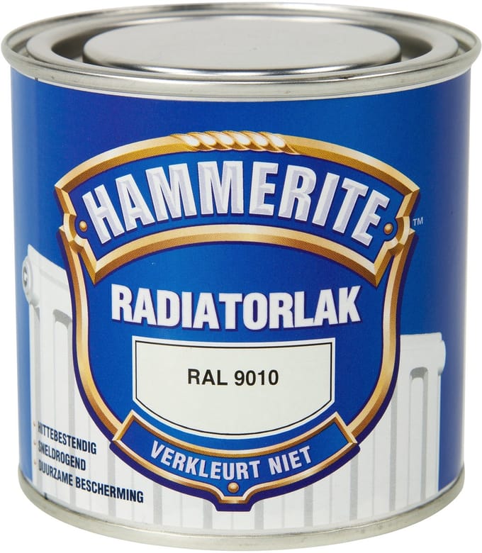 Hammerite - Radiatorlak Hoogglans - Ral 9010 - 250 Ml