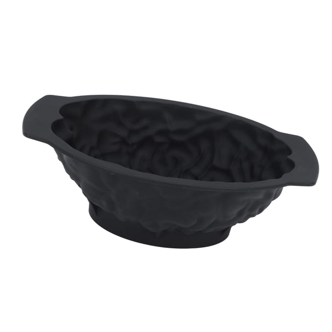 Hersenvormige Cakevorm Grappige Hersenvorm Siliconen Chocolade Pudding Bakvorm voor Halloween Zwart black