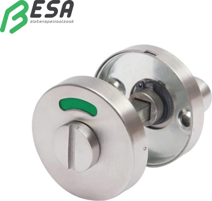 Inox WC garnituur rood/groen