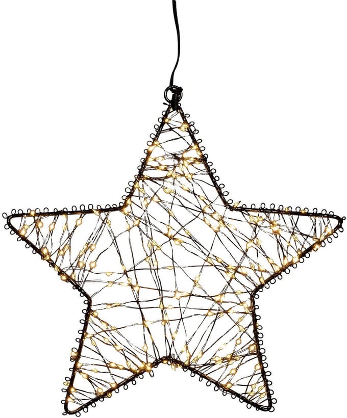 Anna's Collection LED ster 200 lampjes flash zwart Ø 26cm, classic warm
