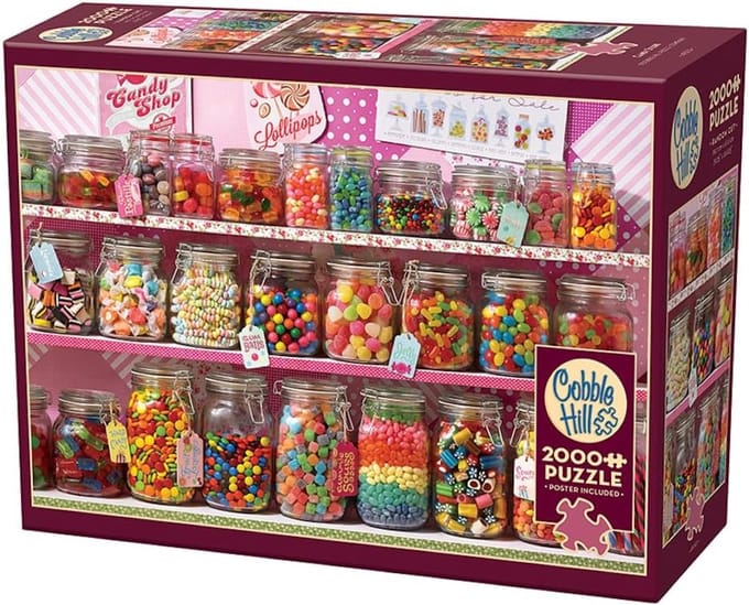Puzzel van 2000 stukjes - Snoepwinkel - Inclusief Sample Poster
