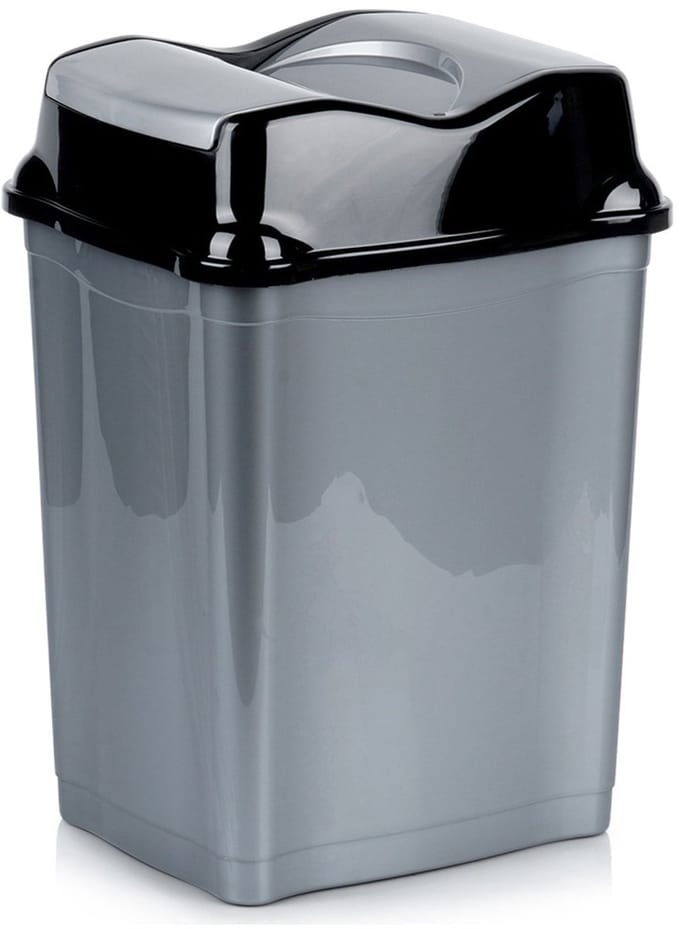 Prullenbak Plastic Grijs 28 l - Afvalmand - Afvalemmer