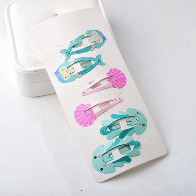 New Age Devi - Haarklipjes \- 6 stuks \- Haar \- Schuifjes \- Octopus \- Zeemeermin \- Schelp