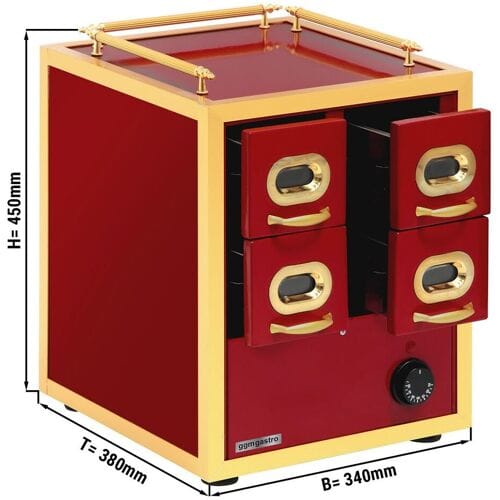 GGM Gastro Warmhaltebox - 2x 2 Schubladen - für Mandel & Nüsse Rood / Goud