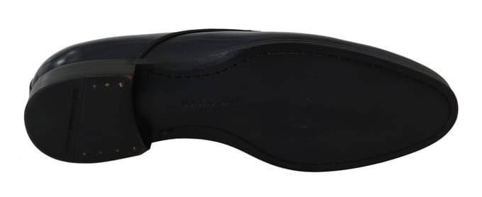 Dolce & Gabbana Blauw Leren Jurk Derby Formele Herenschoenen