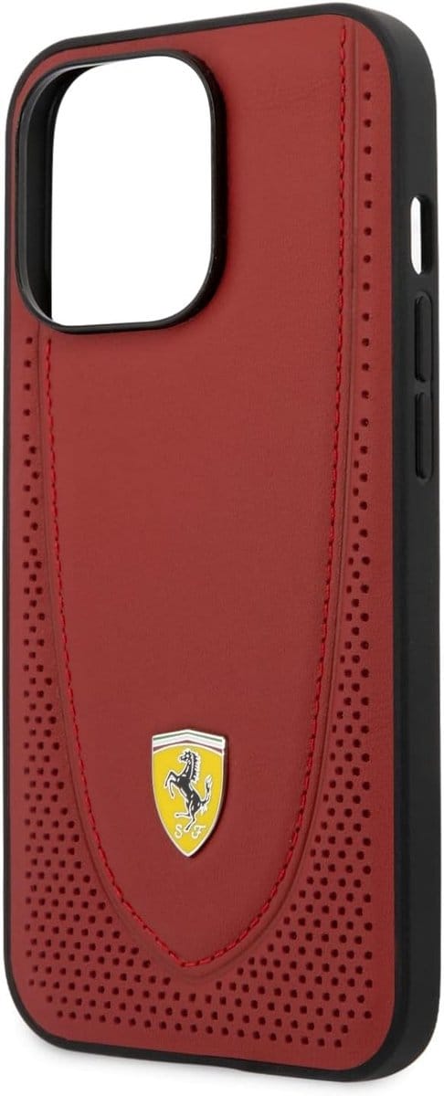 Ferrari iPhone 13 Pro Backcover hoesje Stiched - Rood