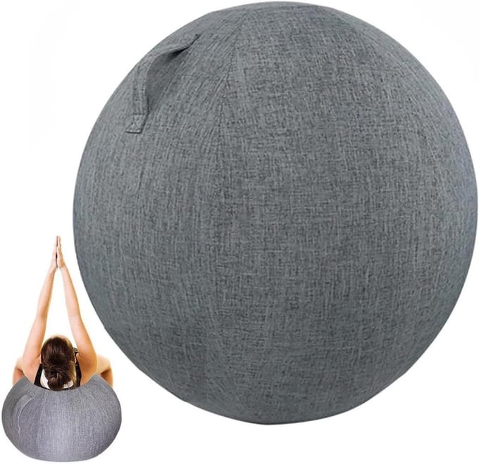 Oefenbalhoes - Balansbal Cover - Thuis Trainen - Draagbaar Handvat - 65 cm - Grijs