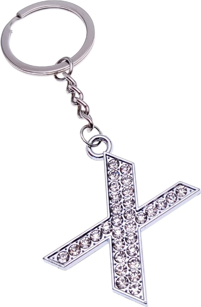 Sleutelhanger Diamant Letter - X
