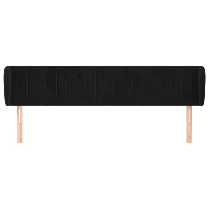 vidaXL - Hoofdbord - met - randen - 203x23x78/88 - cm - fluweel - zwart