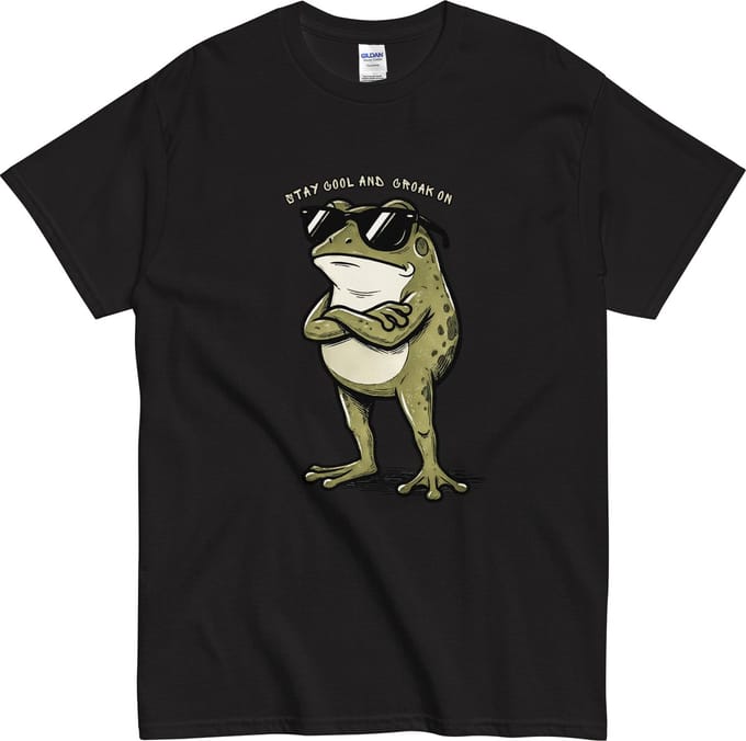 T-shirt Mannen en Vrouwen - Grappig Cadeau - Kikker Tekst Stay Cool - Zwart - S