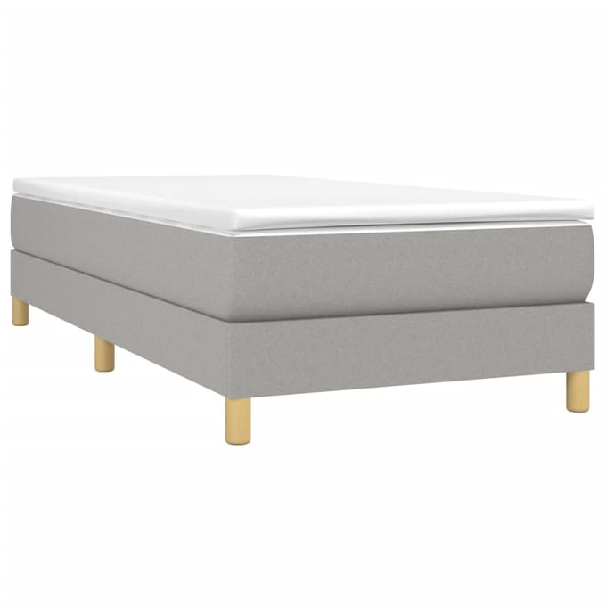vidaXL - Boxspring - bed - 100x200 - cm - stof - lichtgrijs