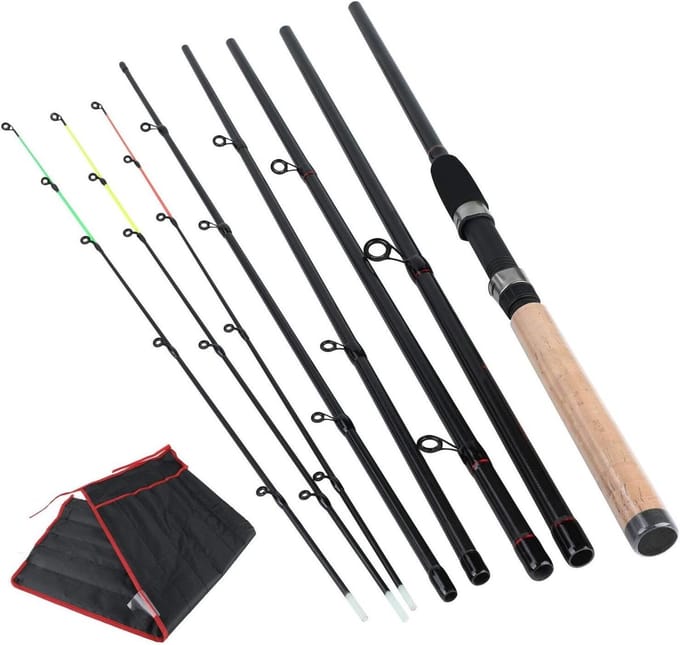 Vishengel - Spinhengel Feederhengel - Vissen - Koolstofvezel Constructie - 30 m - Zwart