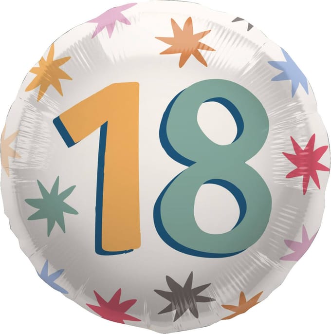 Folat - Folieballon Starburst 18 jaar (45 cm)