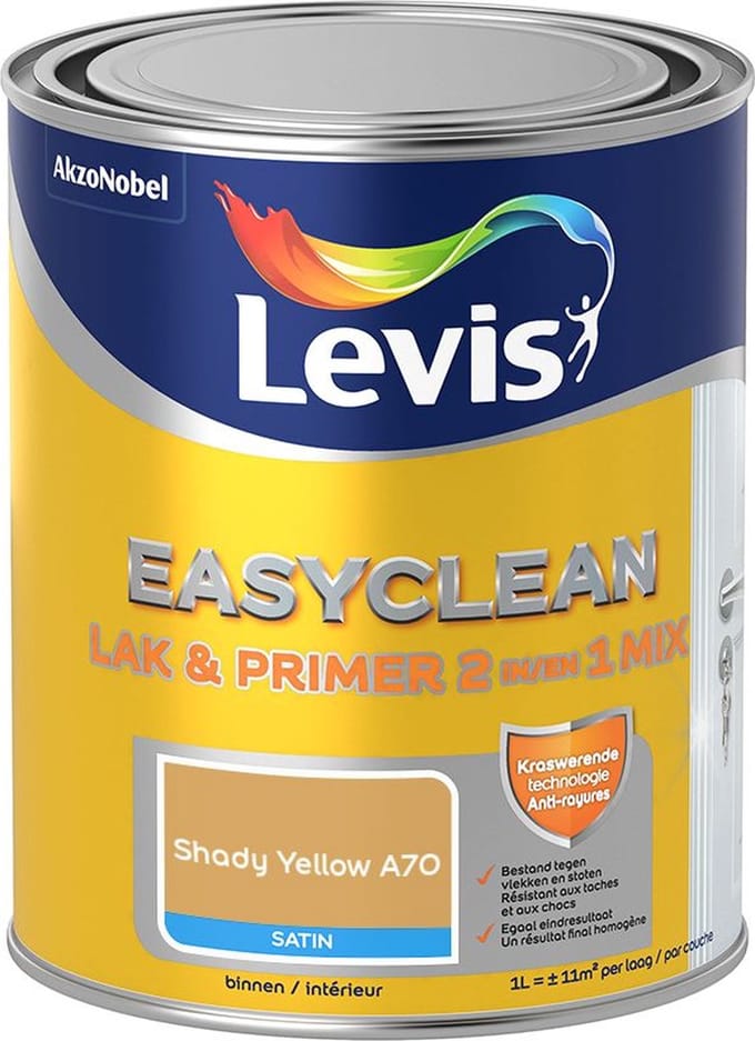Levis - Easyclean Lak & Primer 2-In-1 Mix - Shady Yellow A70 - Mengverf - 1 L