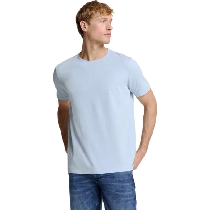 No Excess T-shirt Crewneck Solid Relief Knit Sky Größe: XXL | Basic T-Shirts Outlet | Herren