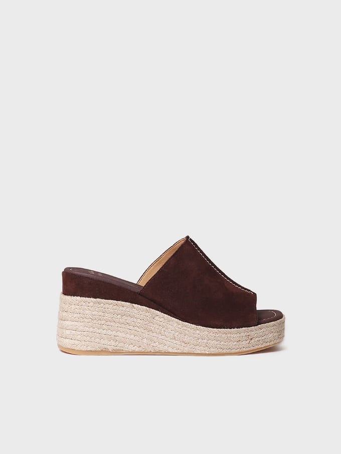 Suède espadrilles in klompstijl voor dames | MIRIAM