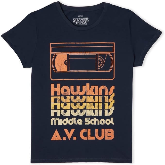 Stranger Things Hawkins AV Club Women's T-Shirt - Navy - S