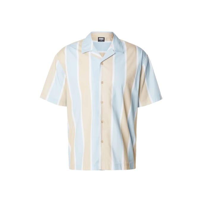 Urban Classics - Summer Stripe Resort Overhemd - S - Beige/Blauw