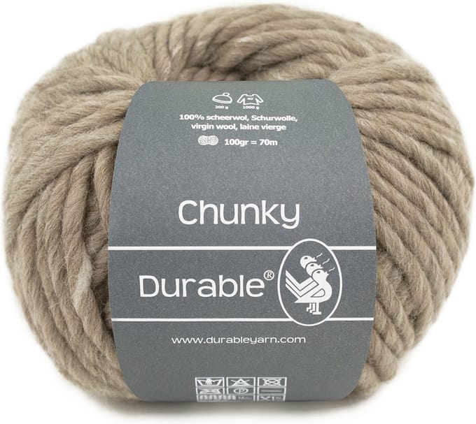 Durable Chunky - 340 taupe - 100% Scheerwol