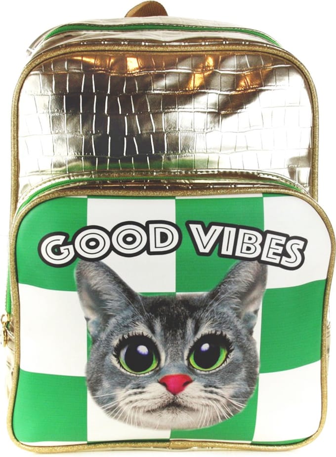 Kunstboer Rugzak Good Vibes poes - kat