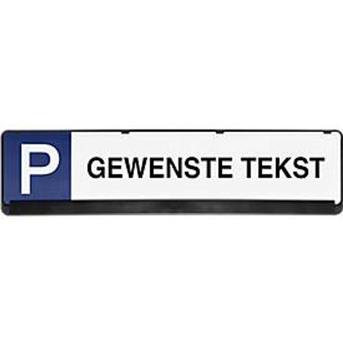 Parkeerbord van PP, met tekst naar wens
