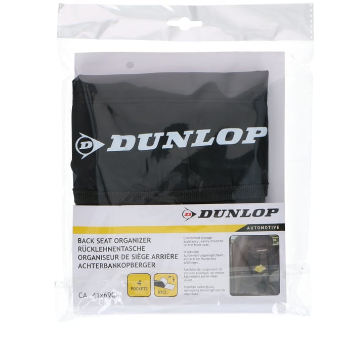 Dunlop - Car organizer / glove box / seat protector - black