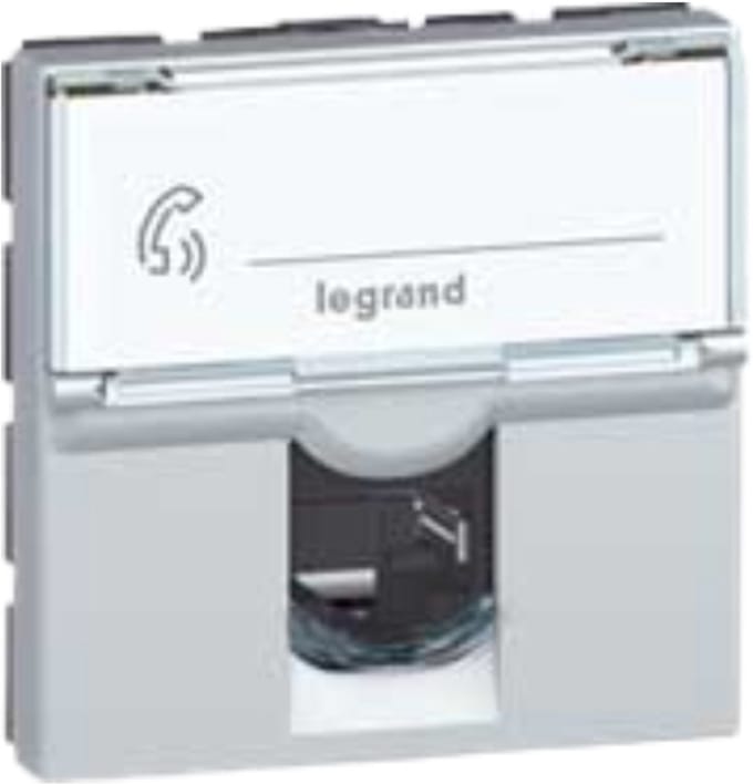 Legrand Mosaic connector cat.6A RJ45 2 modules - aluminium (079474) per 10 stuks