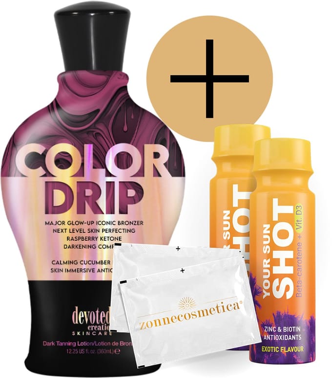 Devoted Creations - Color Drip + 2 Your Sun Shots + 2 Verfrissingsdoekjes