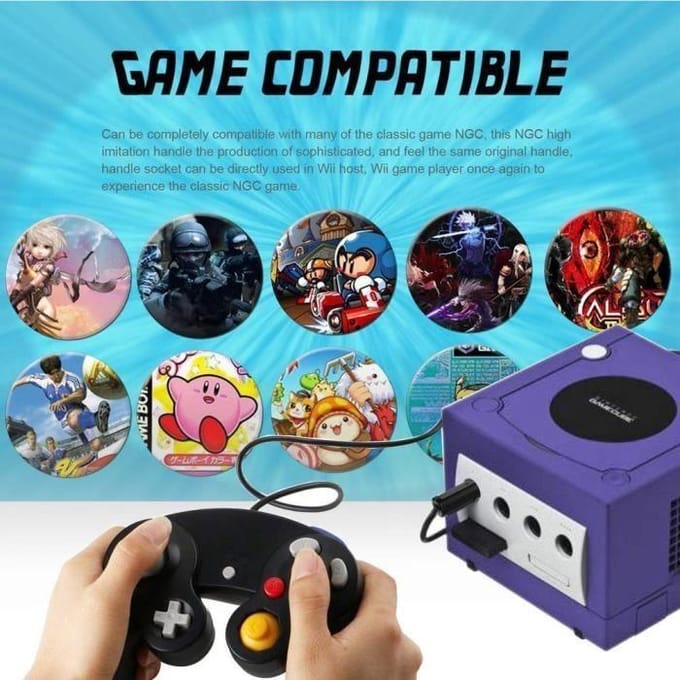 Manette de jeu - Nintendo - Lot de 2 - Noir - Filaire - Compatible Wii et GameCube noir