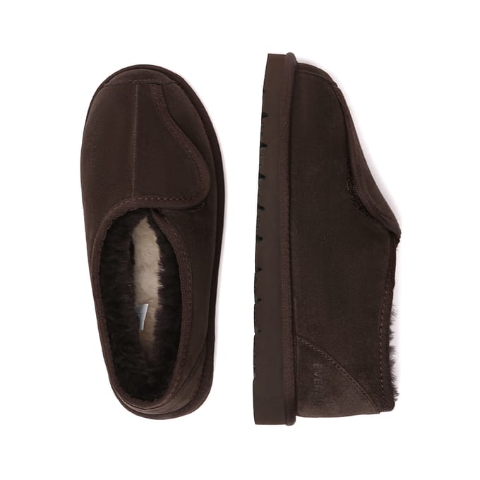 EVER AU Australië Heren Mosgroene Verstelbare Schaapswollen Slippers