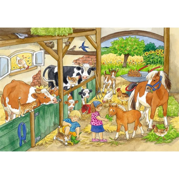 Ravensburger puzzel Vrolijk boerderijleven- 2x24 stukjes - kinderpuzzel