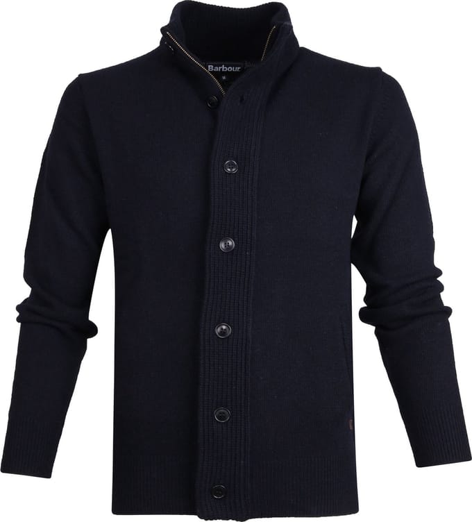 Barbour Cardigan Patch Donkerblauw (navy) - Maat L - Heren
