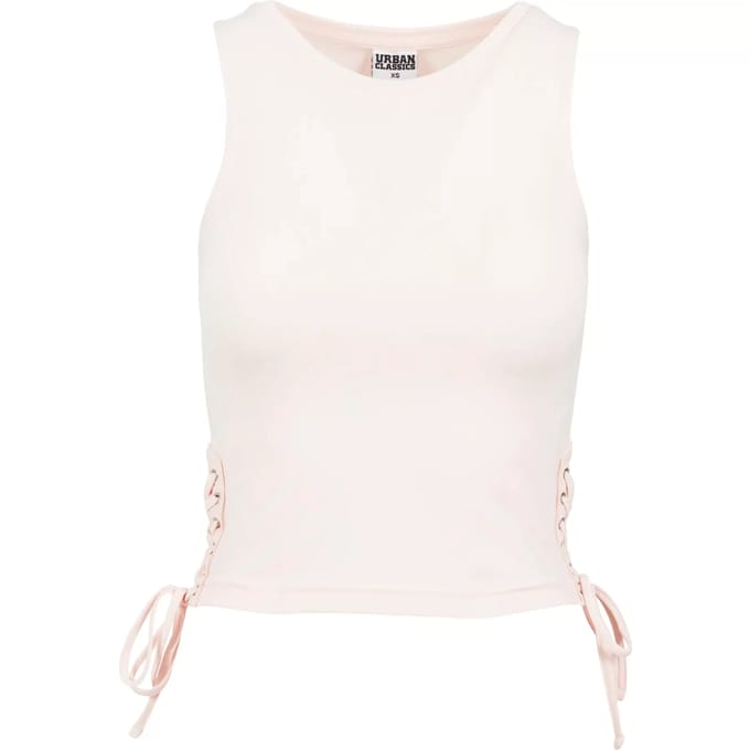 Urban Classics - Lace Up Crop top - XS - Roze