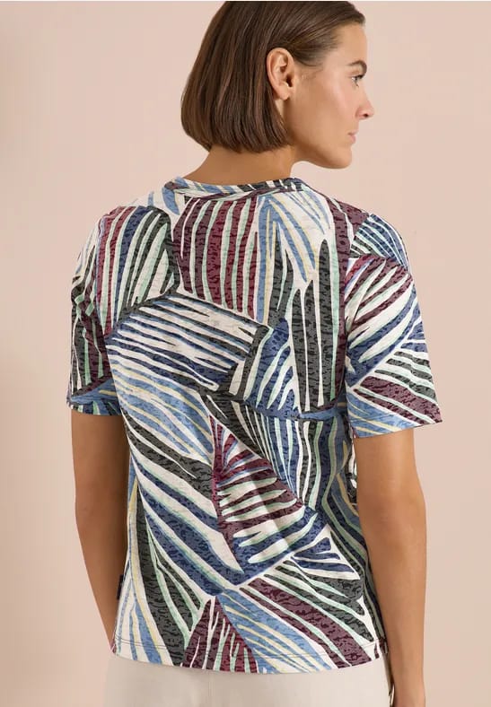 Shirt in burnout-look met print