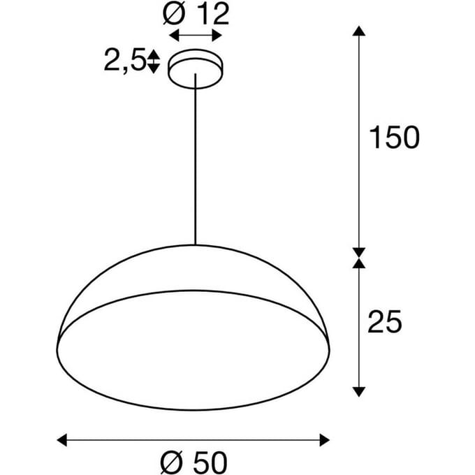 SLV hanglamp Forchini M, 50 cm, zwart/goudkleurig, metaal