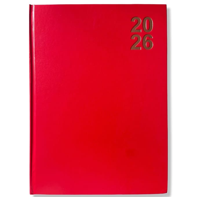 2026 Bureau agenda - Weekagenda 7D/2P - A4 Hardcover Rood - 21x29cm