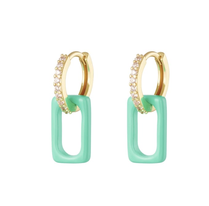 Yehwang oorbellen - Ankerschakel - Turquoise