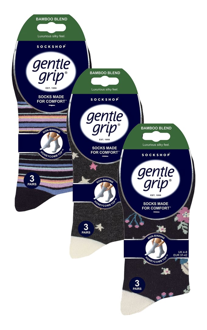 Gentle Grip - Dames 9 Pak Bamboe Sokken - SOLRM404142