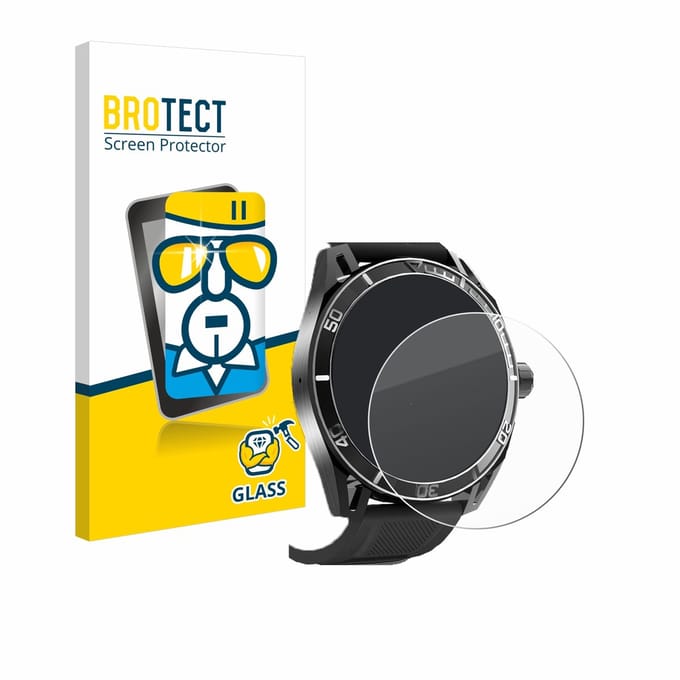 BROTECT - Glas Screenprotector voor Yuede Smartwatch 1.43" (rond) - Gehard Beschermglas 9H