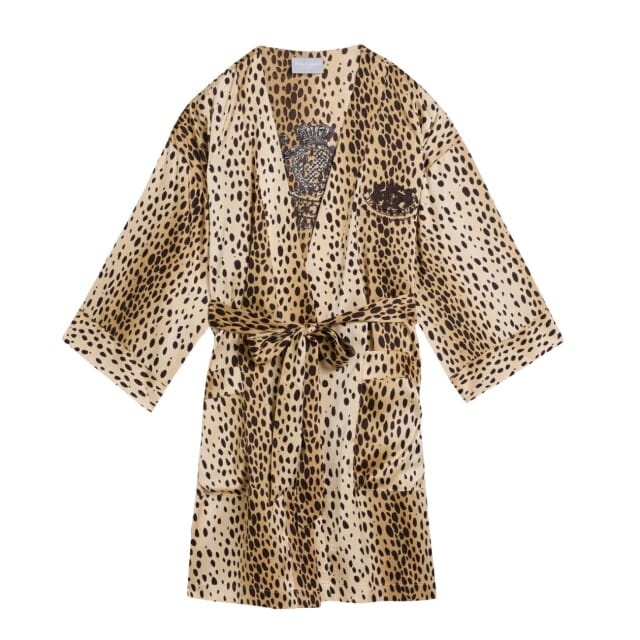 Juicy Couture Juicy Couture Kiely Cheetah Satin Robe - Maat M