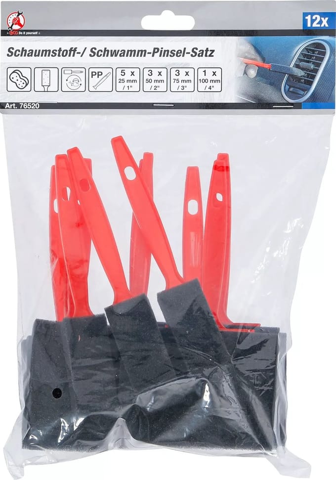 BGS Schuim / spons penselenset - 12 delig
