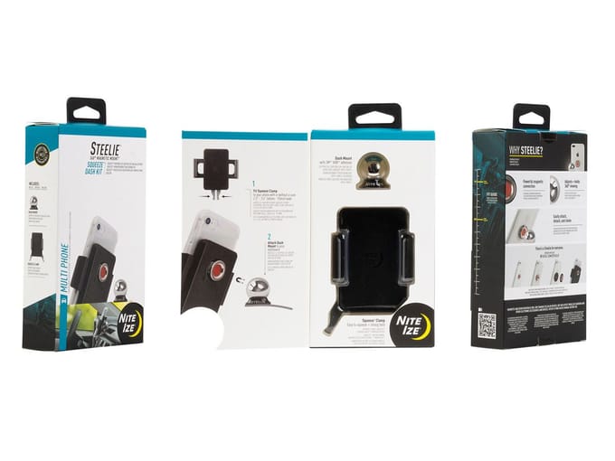 NITE Ize Squeez Dash Kit Telefoonhouder voor in de auto 360° draaibaar 60 - 93 mm Bevestigingswijze (auto): Dashboard