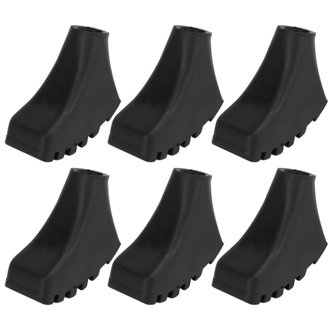 6 STKS Wandelstokken Tips Beschermers Antislip Trekkingstok Voetdop voor Buiten Wandelen black