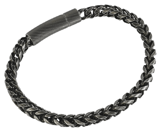 etNox hard and heavy Armband - Antique Woven - gun metal