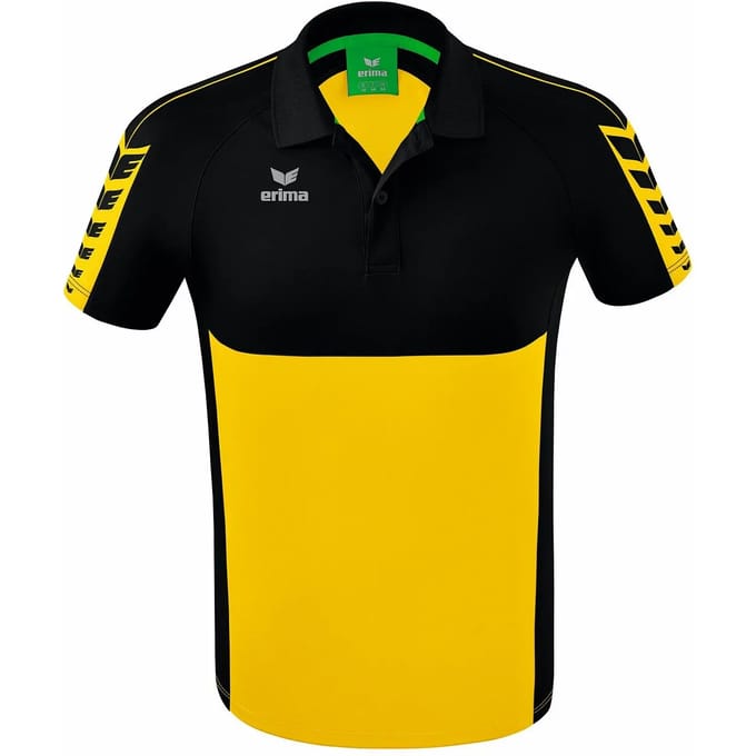 Erima Six Wings Polo Heren - Zwart / Geel | Maat: M