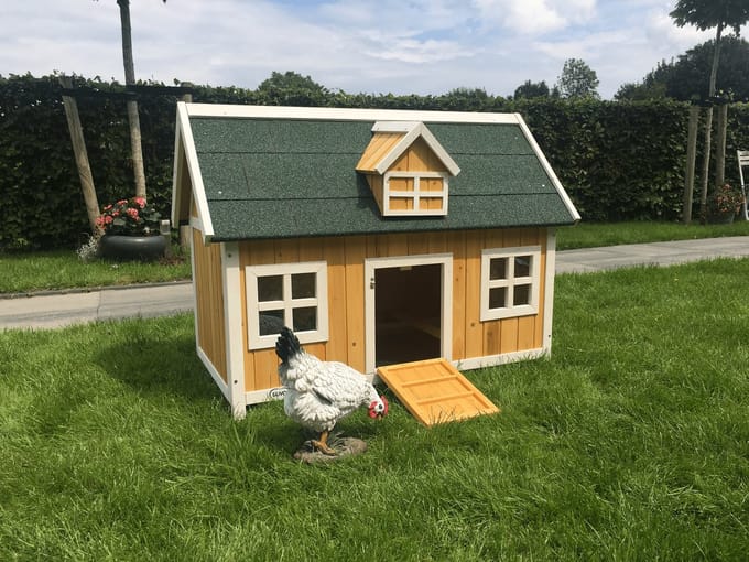 Duvo+ Konijnenhok Combi Farm - Bruin - 115 x 68 x 86cm
